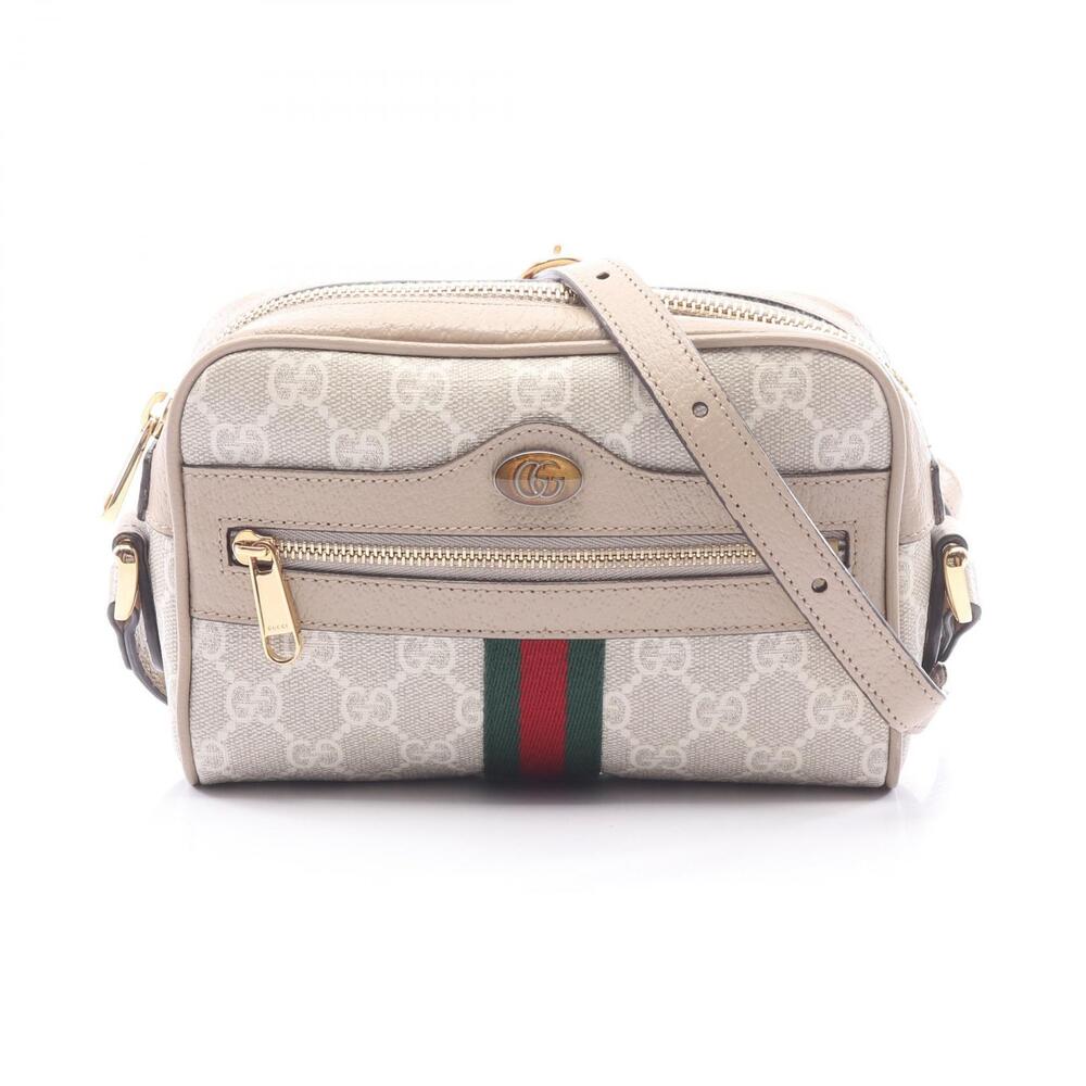 Gucci Ophidia GG Supreme Canvas Leather Multicolor Shoulder Bag Beige Tan